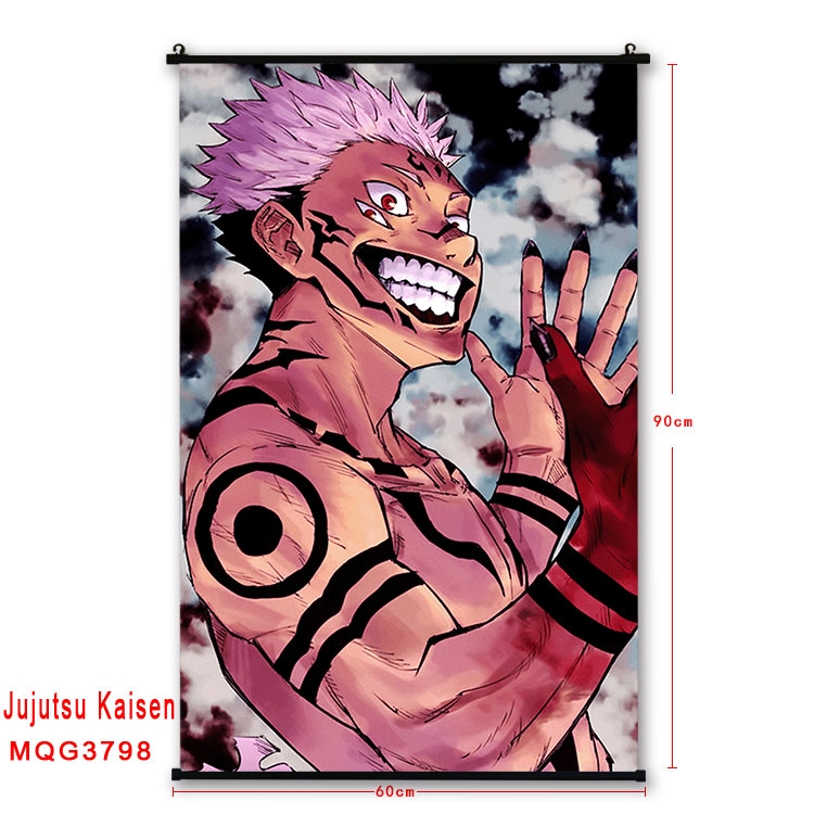 Jujutsu Kaisen Plastic rod Cloth painting Wall Scroll 60X90CM  MQG3798