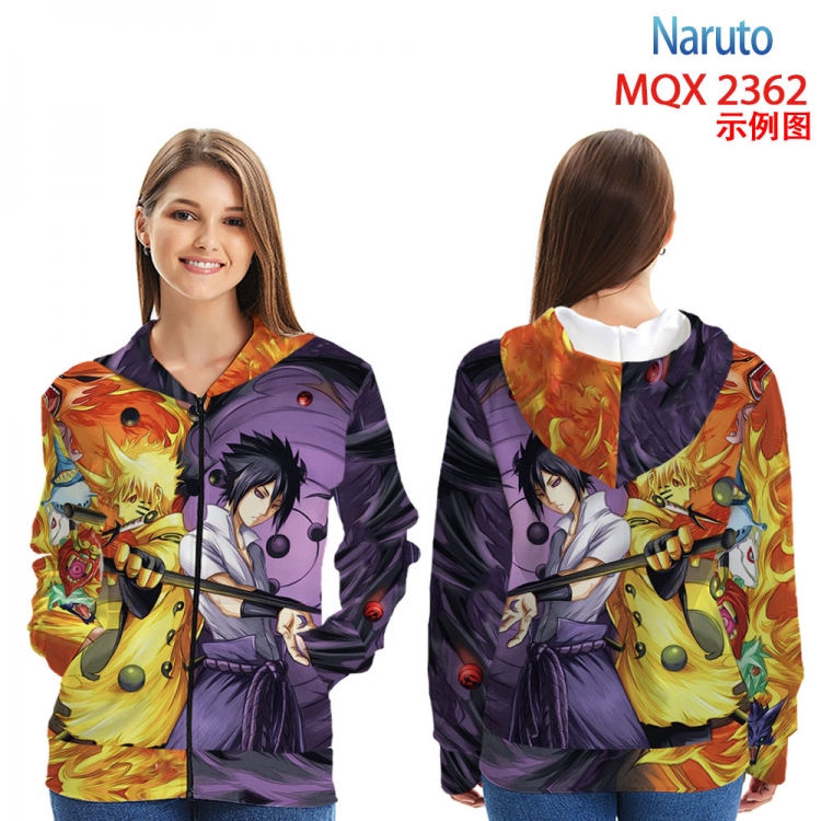 Naruto MQX 2362  Anime Zip patch pocket sweatshirt jacket Hoodie from 2XS to 4XL