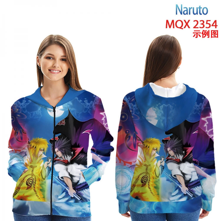 Naruto MQX 2354 Anime Zip patch pocket sweatshirt jacket Hoodie from 2XS to 4XL