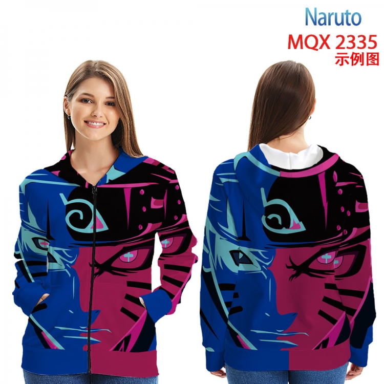 Naruto MQX 2335 Anime Zip patch pocket sweatshirt jacket Hoodie from 2XS to 4XL