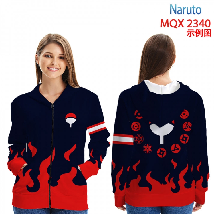 Naruto MQX 2340  Anime Zip patch pocket sweatshirt jacket Hoodie from 2XS to 4XL