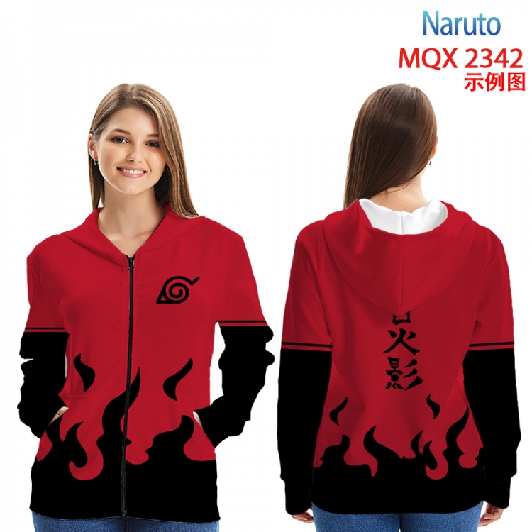 Naruto MQX 2342 Anime Zip patch pocket sweatshirt jacket Hoodie from 2XS to 4XL