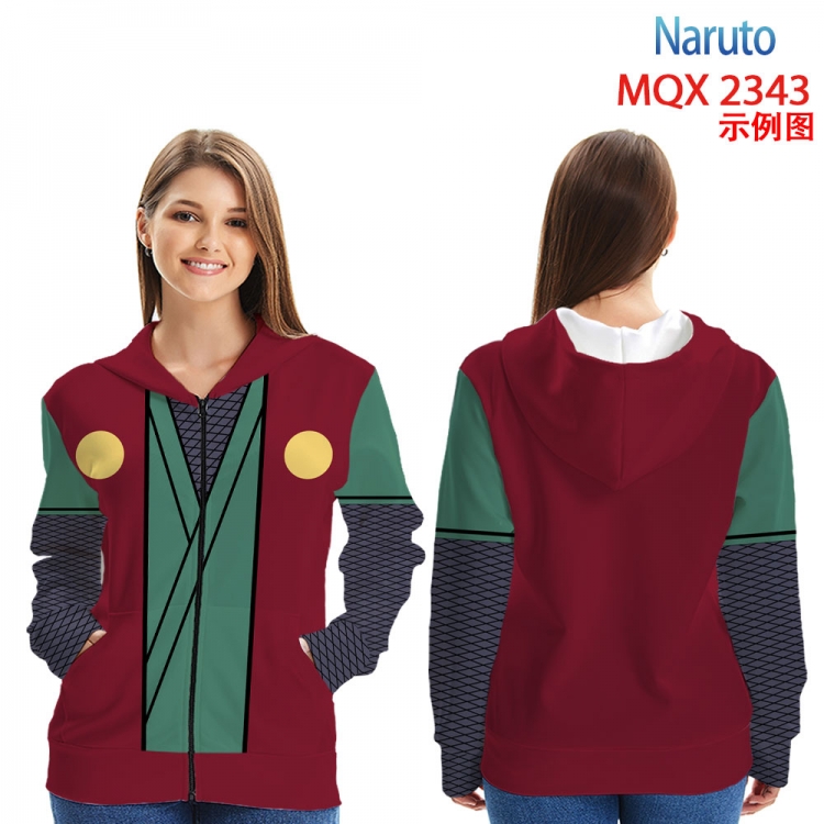 Naruto MQX 2343 Anime Zip patch pocket sweatshirt jacket Hoodie from 2XS to 4XL