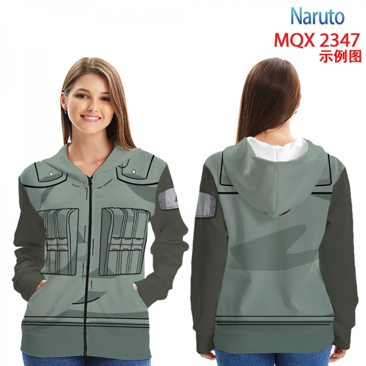 Naruto MQX 2347 Anime Zip patch pocket sweatshirt jacket Hoodie from 2XS to 4XL