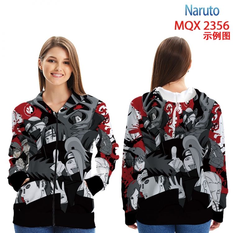 Naruto MQX 2356 Anime Zip patch pocket sweatshirt jacket Hoodie from 2XS to 4XL