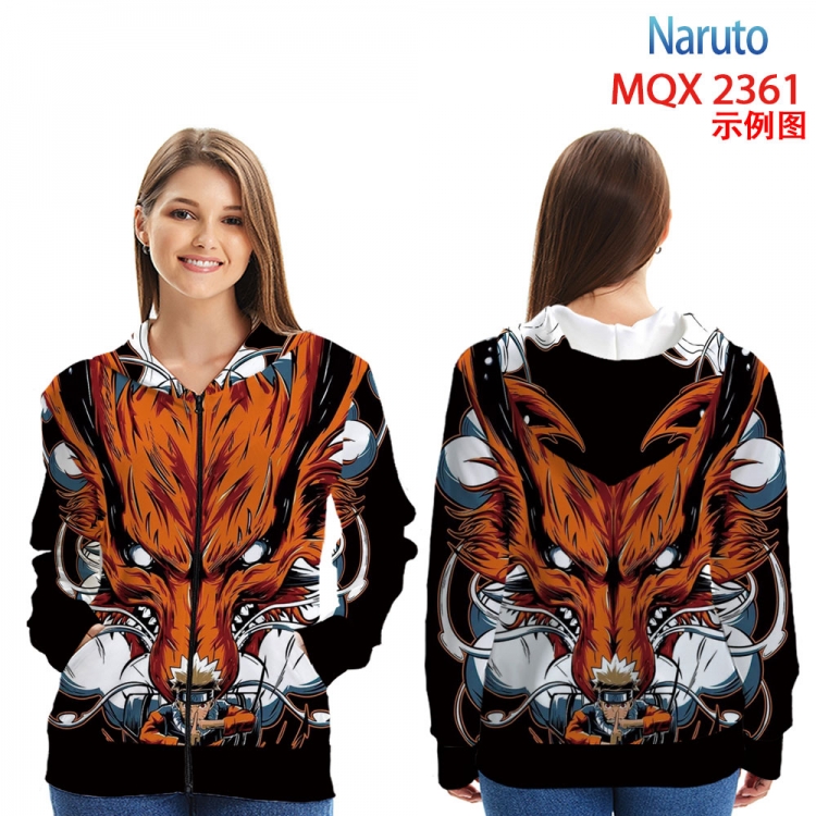 Naruto MQX 2361  Anime Zip patch pocket sweatshirt jacket Hoodie from 2XS to 4XL