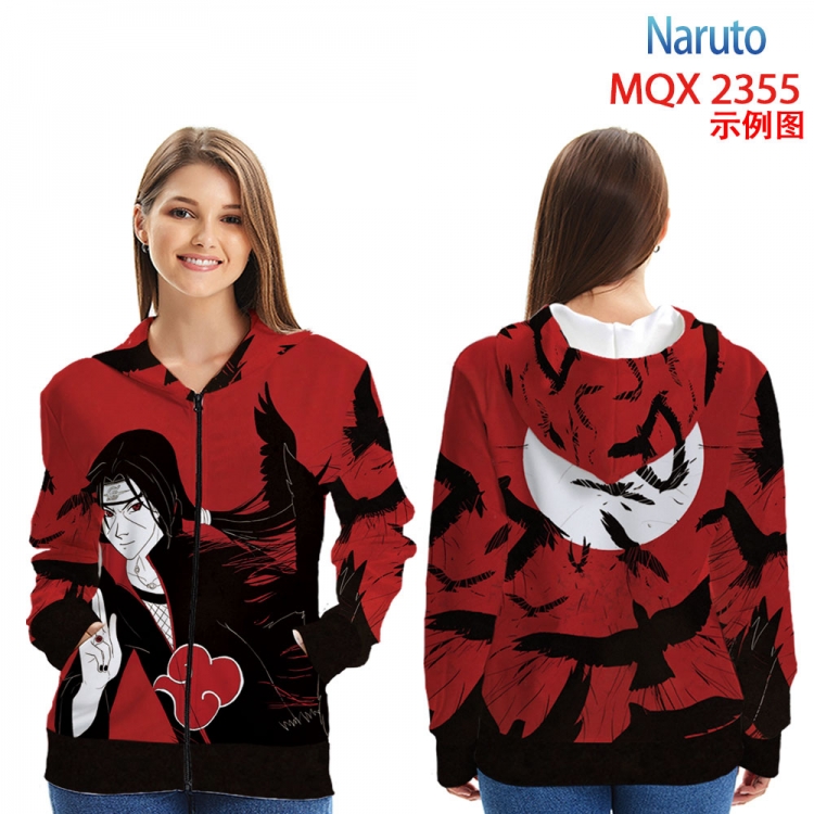 Naruto MQX 2355 Anime Zip patch pocket sweatshirt jacket Hoodie from 2XS to 4XL