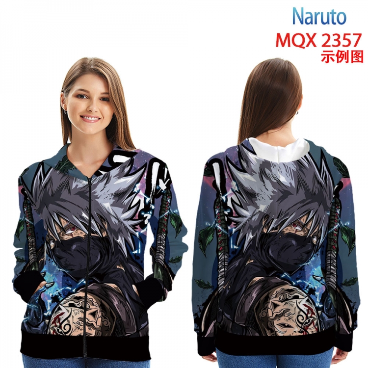 Naruto MQX 2357 Anime Zip patch pocket sweatshirt jacket Hoodie from 2XS to 4XL
