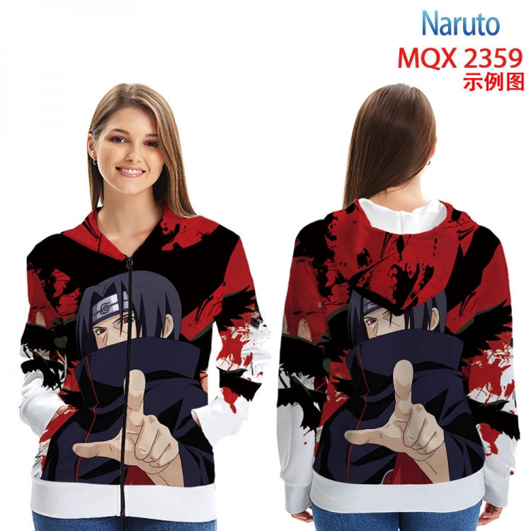 Naruto MQX 2359 Anime Zip patch pocket sweatshirt jacket Hoodie from 2XS to 4XL