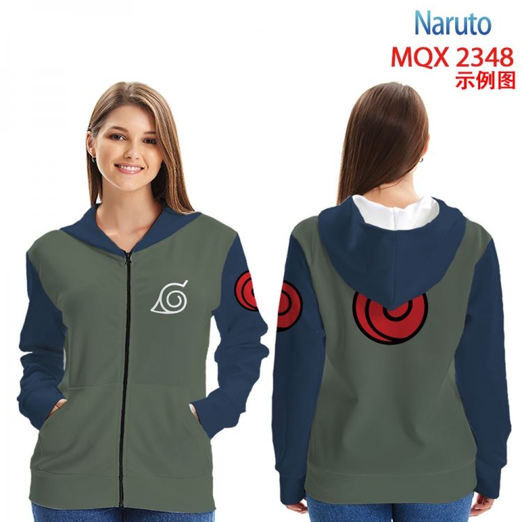 Naruto MQX 2348 Anime Zip patch pocket sweatshirt jacket Hoodie from 2XS to 4XL