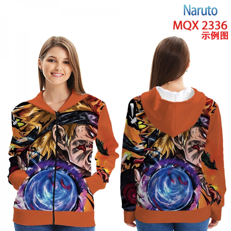 Naruto MQX 2336 Anime Zip patch pocket sweatshirt jacket Hoodie from 2XS to 4XL