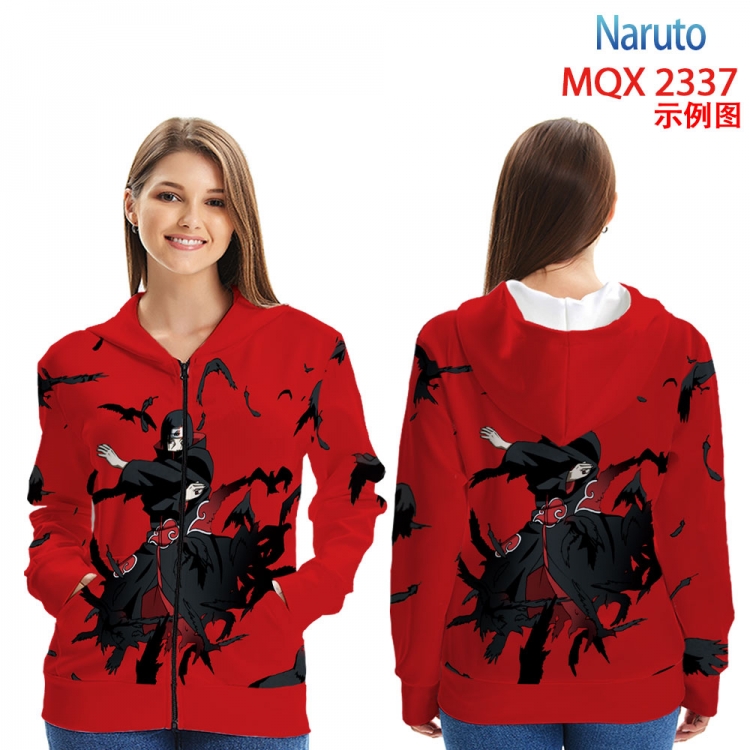 Naruto MQX 2337 Anime Zip patch pocket sweatshirt jacket Hoodie from 2XS to 4XL