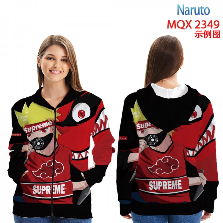 Naruto MQX 2349 Anime Zip patch pocket sweatshirt jacket Hoodie from 2XS to 4XL