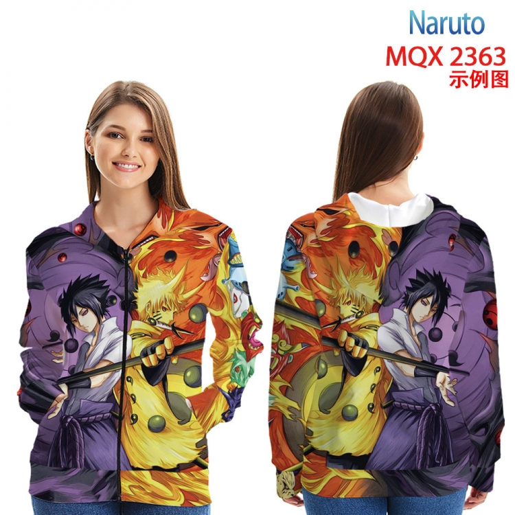 Naruto MQX 2358 Anime Zip patch pocket sweatshirt jacket Hoodie from 2XS to 4XL