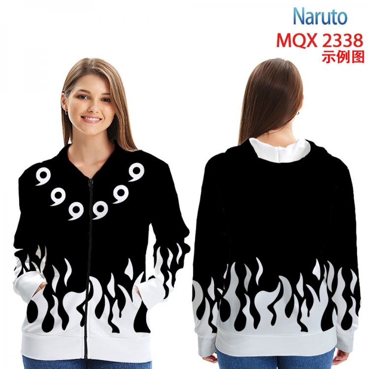 Naruto MQX 2338 Anime Zip patch pocket sweatshirt jacket Hoodie from 2XS to 4XL