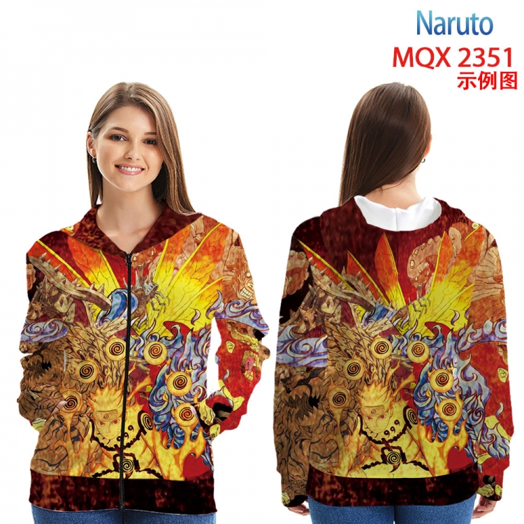 Naruto MQX 2351 Anime Zip patch pocket sweatshirt jacket Hoodie from 2XS to 4XL