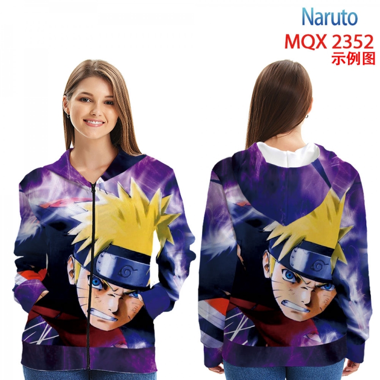 Naruto MQX 2352 Anime Zip patch pocket sweatshirt jacket Hoodie from 2XS to 4XL