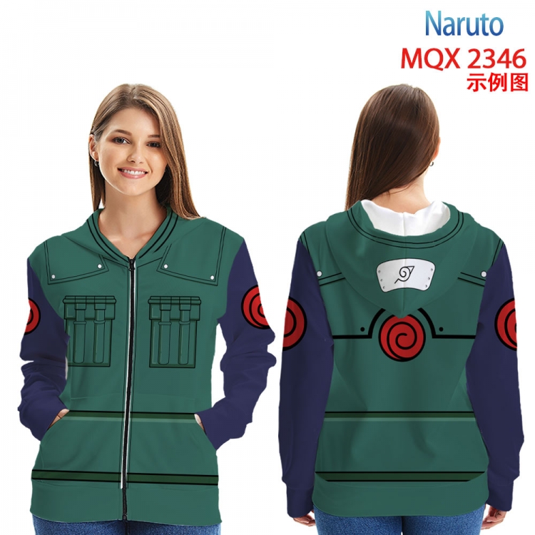 Naruto MQX 2346 Anime Zip patch pocket sweatshirt jacket Hoodie from 2XS to 4XL