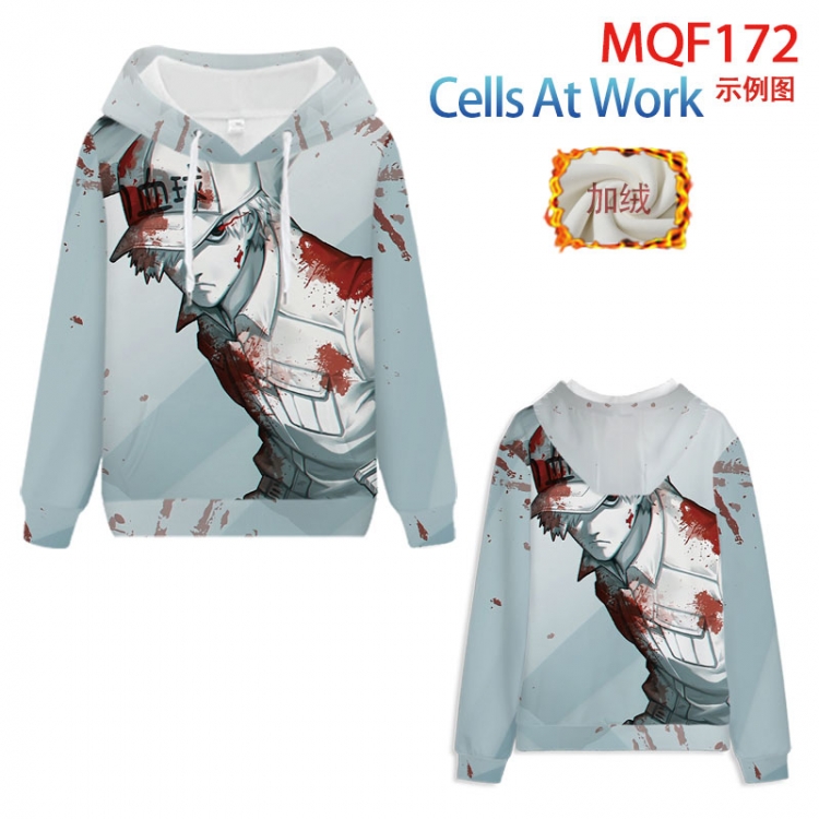 Working cell Hooded pullover plus velvet padded sweater Hoodie 2XS-4XL, 9 sizes MQF172