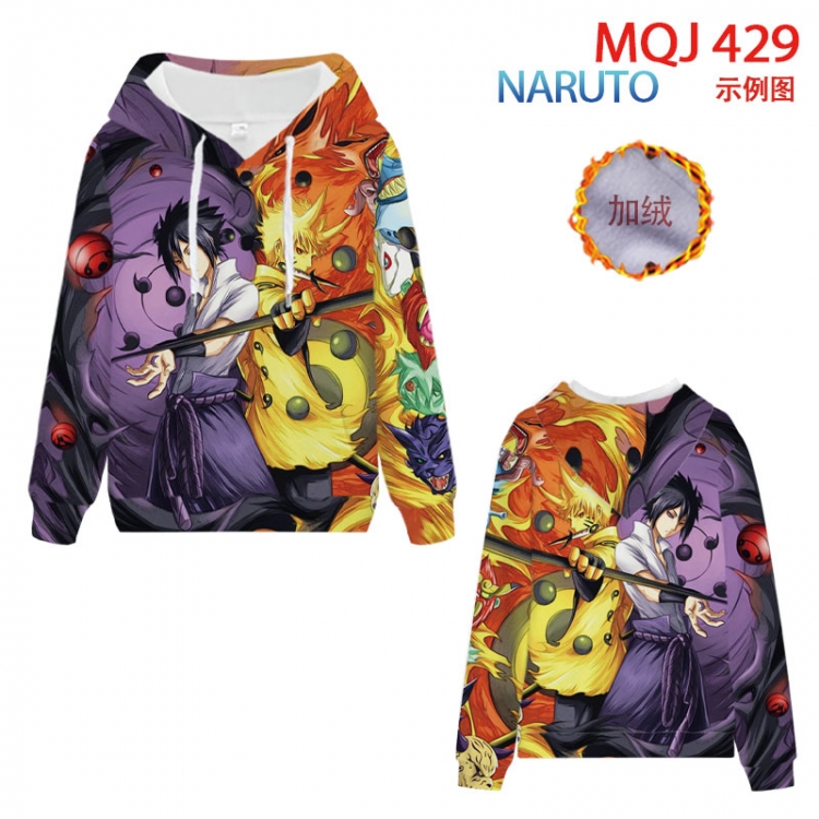 Naruto hooded plus fleece sweater 9 sizes from XXS to 4XL MQJ429
