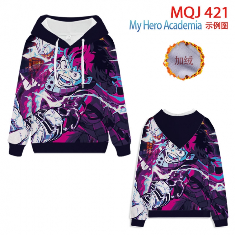 My Hero Academia hooded plus fleece sweater 9 sizes from XXS to 4XL MQJ421