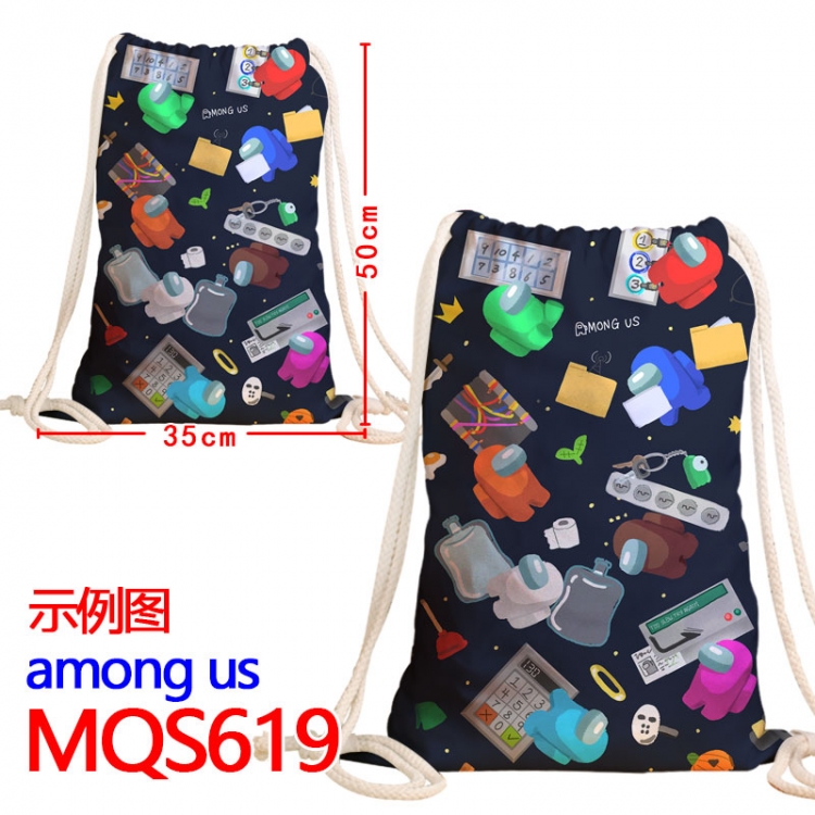 AMONG US Cartoon Drawstring Bags Bundle Backpack 50x35cm MQS619