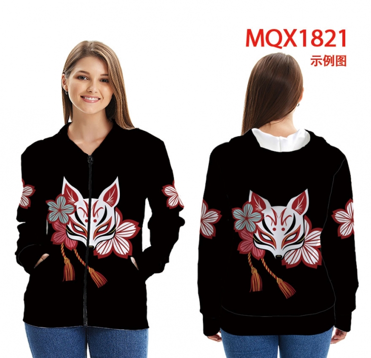 Chinese style Zip patch pocket sweatshirt jacket Hoodie MQX1821