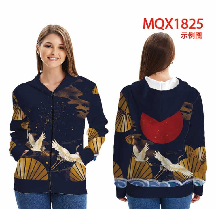 Chinese style Zip patch pocket sweatshirt jacket Hoodie MQX1825