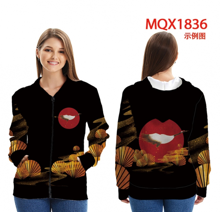 Chinese style Zip patch pocket sweatshirt jacket Hoodie MQX1836