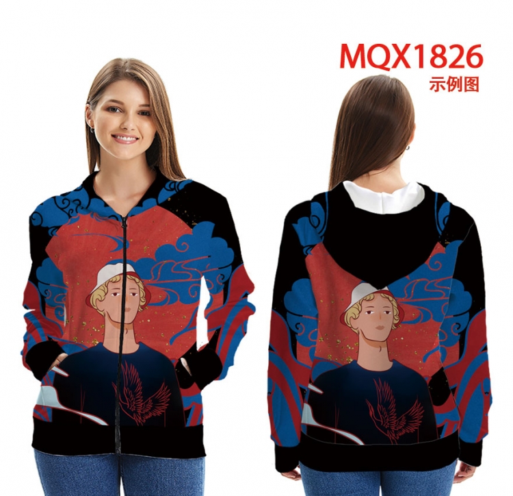 Chinese style Zip patch pocket sweatshirt jacket Hoodie MQX1826