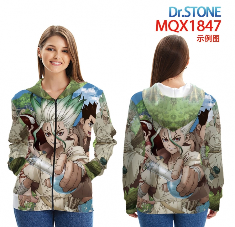 Dr.STONE Anime Zip patch pocket sweatshirt jacket Hoodie from 2XS to 4XL  MQX1847