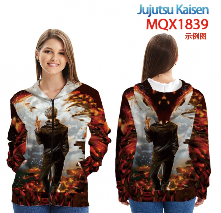 Jujutsu Kaisen Anime Zip patch pocket sweatshirt jacket Hoodie from 2XS to 4XL MQX1839