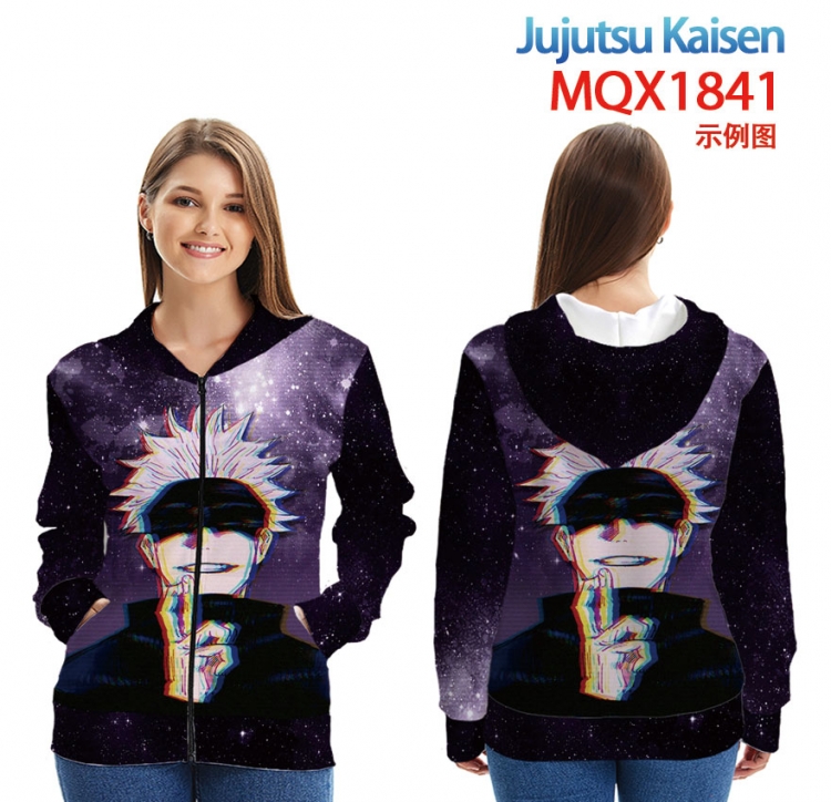 Jujutsu Kaisen Anime Zip patch pocket sweatshirt jacket Hoodie from 2XS to 4XL MQX1841