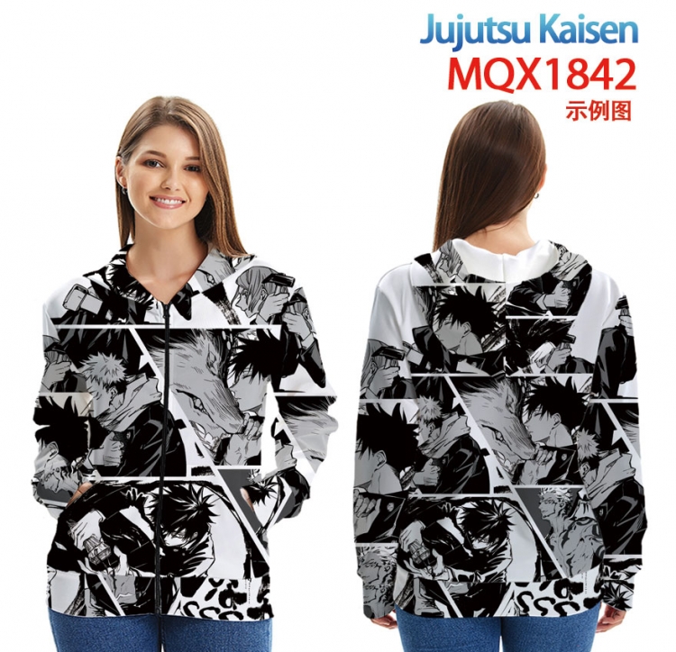 Jujutsu Kaisen Anime Zip patch pocket sweatshirt jacket Hoodie from 2XS to 4XL  MQX1842