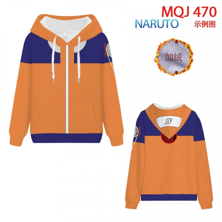 Naruto hooded plus fleece sweater 9 sizes from XXS to 4XL MQJ470