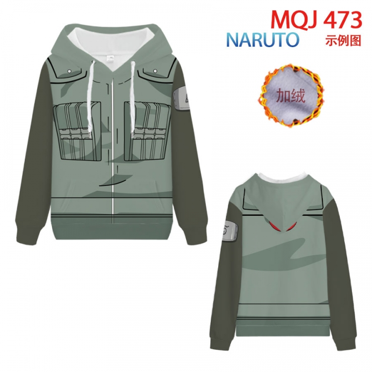 Naruto hooded plus fleece sweater 9 sizes from XXS to 4XL MQJ473