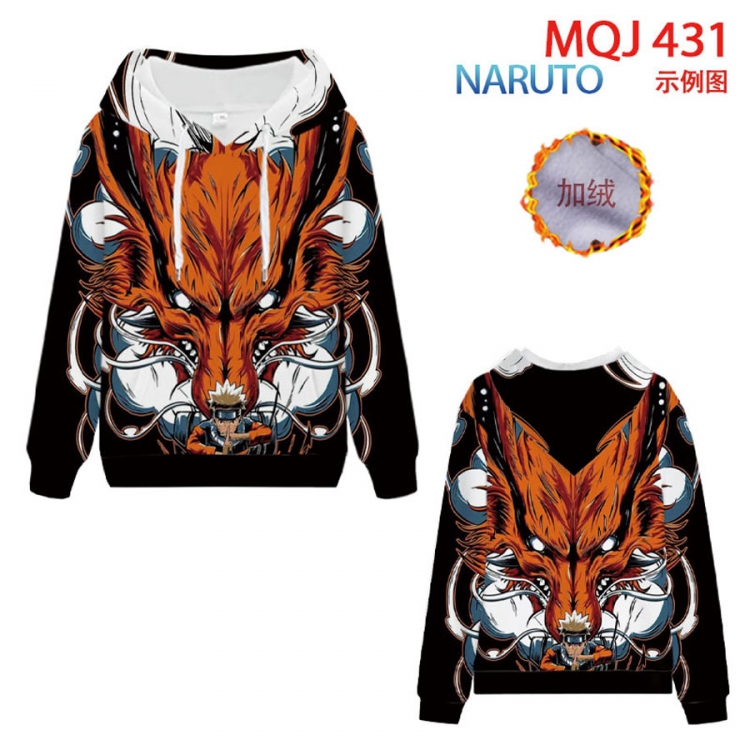 Naruto hooded plus fleece sweater 9 sizes from XXS to 4XL MQJ431