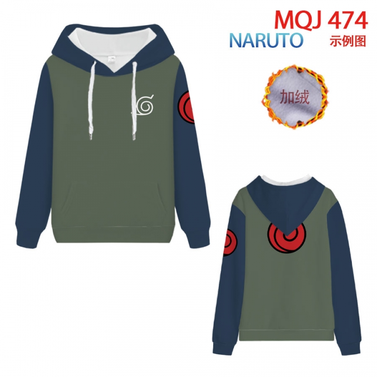 Naruto hooded plus fleece sweater 9 sizes from XXS to 4XL MQJ474