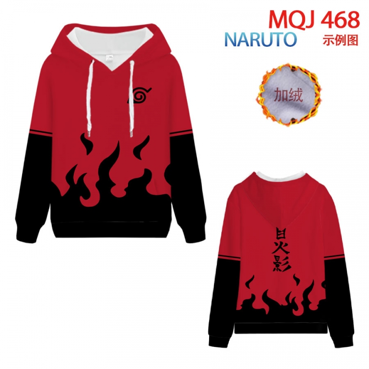 Naruto hooded plus fleece sweater 9 sizes from XXS to 4XL MQJ468