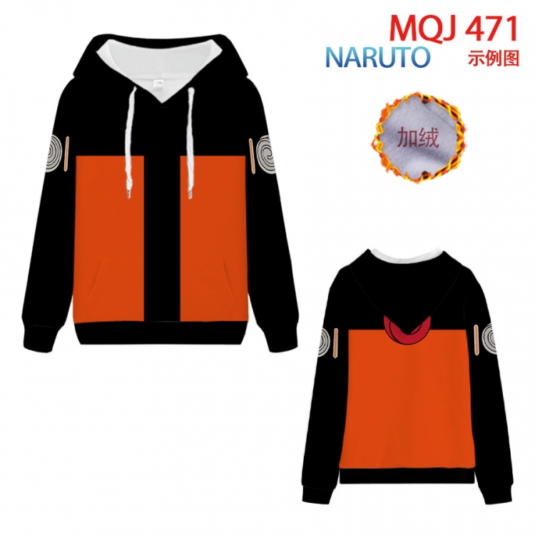 Naruto hooded plus fleece sweater 9 sizes from XXS to 4XL MQJ471