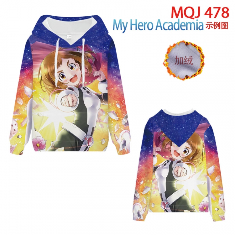 My Hero Academia hooded plus fleece sweater 9 sizes from XXS to 4XL MQJ478