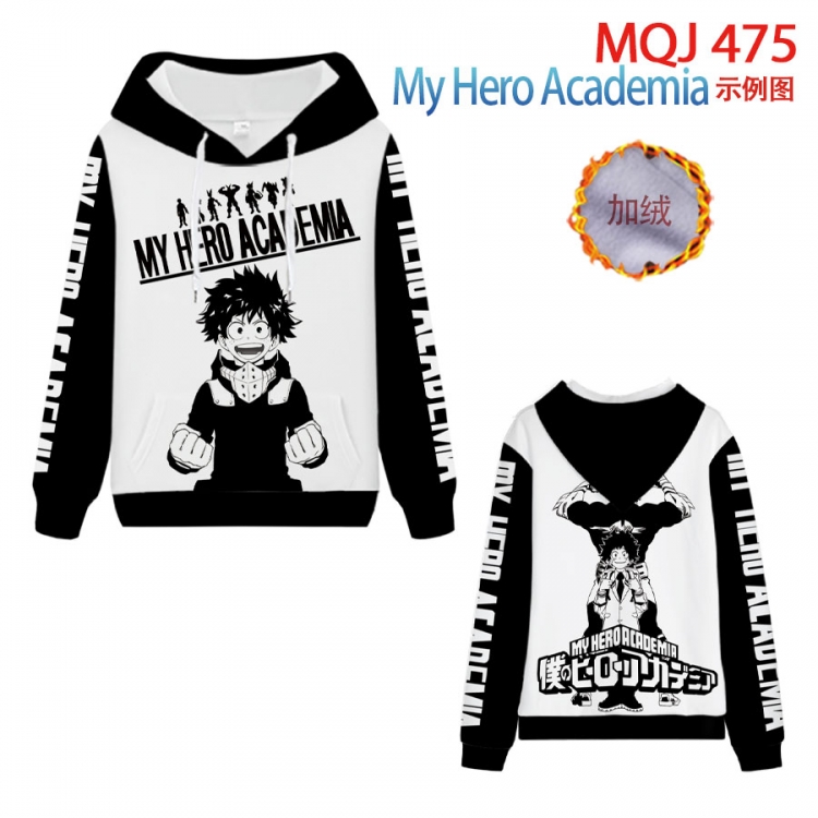My Hero Academia hooded plus fleece sweater 9 sizes from XXS to 4XL MQJ475