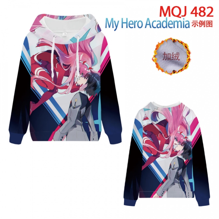 My Hero Academia hooded plus fleece sweater 9 sizes from XXS to 4XL MQJ482