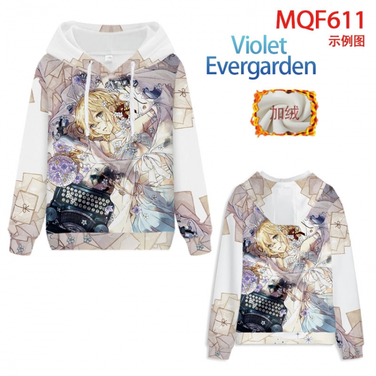 Violet Evergarden Fuhe velvet padded hooded patch pocket sweater 9 sizes from XXS to 4XL MQF611