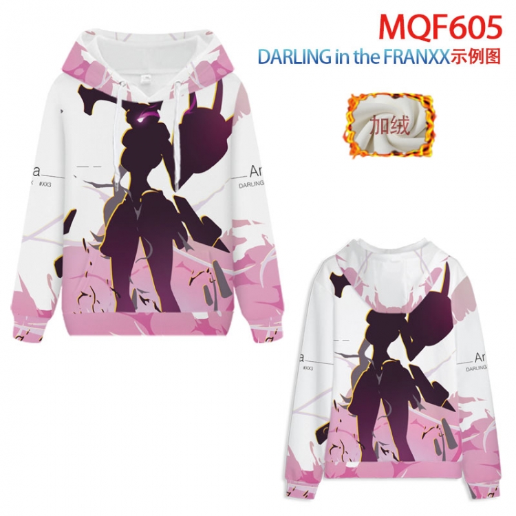 DARLING in the FRANXX Fuhe velvet padded hooded patch pocket sweater 9 sizes from XXS to 4XL MQF605 