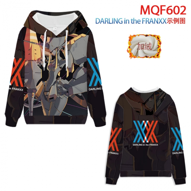 DARLING in the FRANXX Fuhe velvet padded hooded patch pocket sweater 9 sizes from XXS to 4XL MQF602 