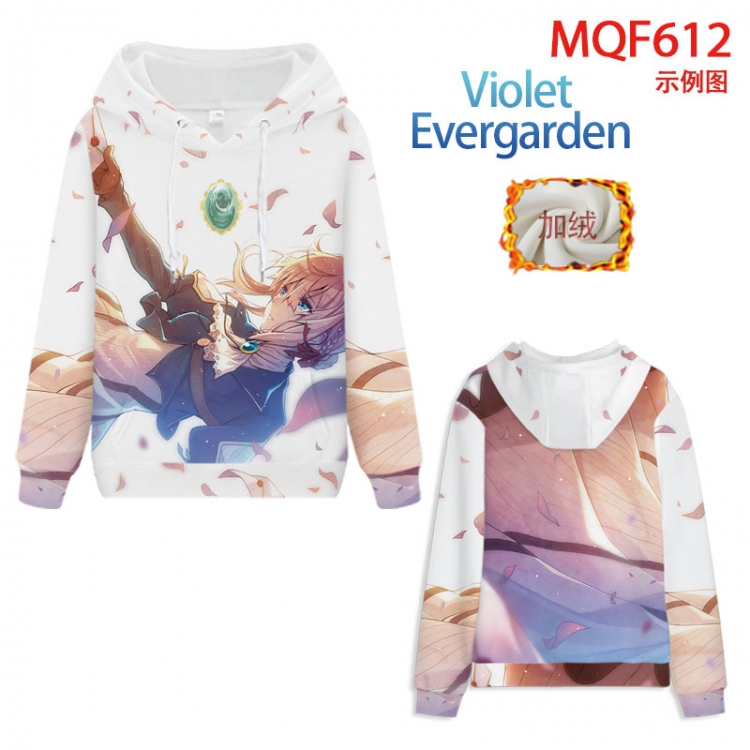 Violet Evergarden Fuhe velvet padded hooded patch pocket sweater 9 sizes from XXS to 4XL  MQF612