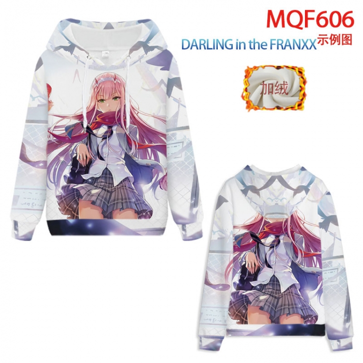 DARLING in the FRANXX Fuhe velvet padded hooded patch pocket sweater 9 sizes from XXS to 4XL MQF606 