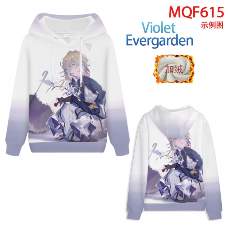 Violet Evergarden Fuhe velvet padded hooded patch pocket sweater 9 sizes from XXS to 4XL MQF615