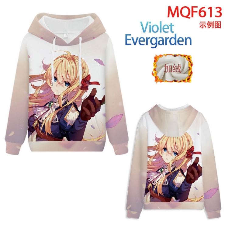 Violet Evergarden Fuhe velvet padded hooded patch pocket sweater 9 sizes from XXS to 4XL MQF613